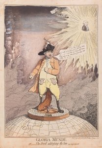 Gloria Mundi, avagy Az ördög megszólítva a Napot, kocsma. 1782 (kézzel színezett metszet) alkotó: James Gillray