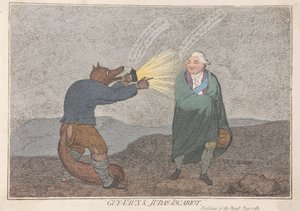 Guy-Vaux és Judas-Iscariot, kocsma. 1782 (kézzel színezett metszet) alkotó: James Gillray