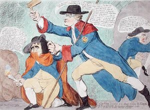 Guy Vaux-t a király és a Lordok Háza elpusztításának kísérletében fedezték fel, Hannah Humphrey adta ki 1791-ben (kézzel színezett rézkarc) alkotó: James Gillray