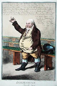 Az Independence vagy Tyrwhitt Jones, Hannah Humphrey adta ki 1799-ben (kézzel színezett rézkarc) alkotó: James Gillray