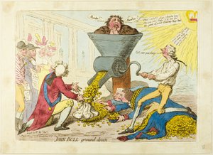 John Bull Ground Down alkotó: James Gillray