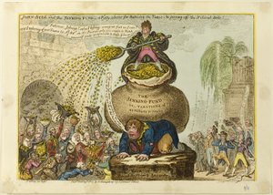 John Bull és az elsüllyedő alap alkotó: James Gillray
