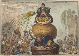 John Bull és a törlesztési alap alkotó: James Gillray