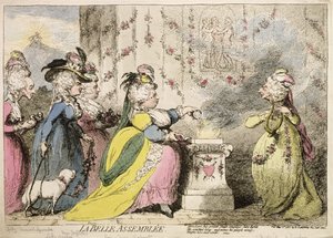 La Belle Assemblee, Hannah Humphrey 1787-ben (kézzel színezett rézkarc)