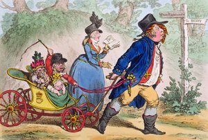 La Promenade en Famille, or A Sketch from Life, kiadta Hannah Humphrey 1797-ben (kézzel színezett metszet)