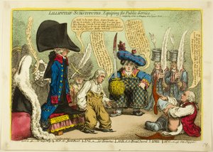 Lilliputian-Substitutes, felszerelés a közszolgálatra alkotó: James Gillray