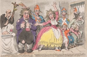 XVI. Lajos búcsút vesz feleségétől és családjától alkotó: James Gillray