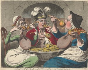 Monstruózus bendők egy új koalíciós lakomán alkotó: James Gillray