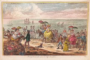 Morning Promenade on the Cliff, Brighton, J. Morse kapitány után, pub. 1806 (kézzel színezett metszet)