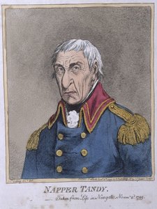 Napper Tandy (1740-1803) Hannah Humphrey adta ki 1799-ben (kézzel színezett rézkarc)