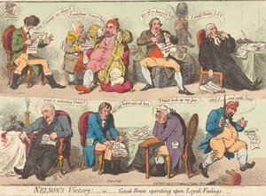 Nelson győzelme - avagy - A hűséges érzelmekre ható jó hírek alkotó: James Gillray