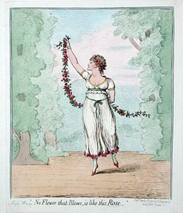 A Hannah Humphrey által 1796-ban kiadott „No Flower that Blows olyan, mint ez a rózsa” (kézzel színezett rézkarc) alkotó: James Gillray