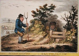 Palemon és Lavinia, Hannah Humphrey adta ki 1805-ben (kézzel színezett rézkarc) alkotó: James Gillray