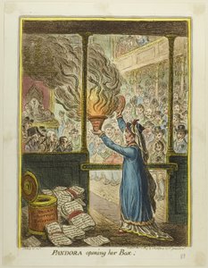 Pandora kinyitja a szelencéjét alkotó: James Gillray