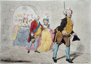 Polonius, Hannah Humphrey adta ki 1795-ben (kézzel színezett rézkarc) alkotó: James Gillray