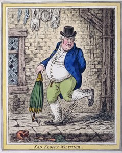 Sad Sloppy Weather, Hannah Humphrey 1808-ban (kézzel színezett rézkarc)