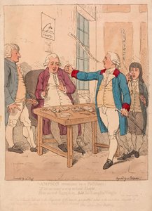Sampsont legyőzte egy filisztán, kocsma. 1782 (kézzel színezett metszet)