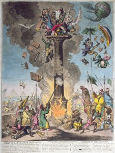 Siege de la Colonne de Pompee, avagy Tudomány a pilótákban, H. Humphrey kiadója 1799-ben (rézkarc, gravírozás és wc)