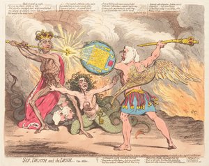 Bűn, halál és ördög, vide Milton alkotó: James Gillray