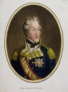Sir Sidney Smith (1764-1840), kiadta Hannah Humphrey 1799-ben (kézi színezett metszet akvatintával).