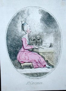 St. Cecília, Hannah Humphrey 1782-ben (kézzel színezett rézkarc) alkotó: James Gillray