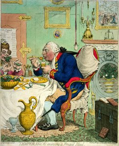 Temperance élvezi a takarékos étkezést, Hannah Humphrey, 1792