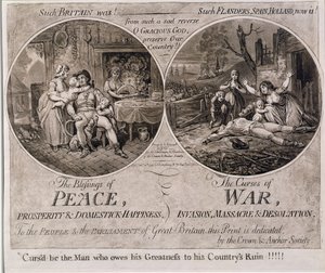 The Blessings of Peace and The Curses of War (A béke áldásai és a háború átka), kiadta Hannah Humphrey 1795-ben.