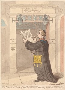 Az inkvizíció kancellárja megjelöli a javíthatatlanokat alkotó: James Gillray
