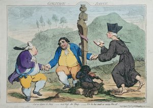 The Coalition-Dance, William Humphrey 1783-ban (kézzel színezett rézkarc)