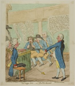 A tőr jelenet alkotó: James Gillray