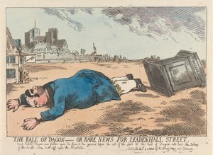 Dágón bukása - avagy Ritka hírek a Leadenhall Street számára alkotó: James Gillray