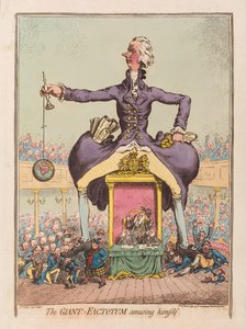A magát mulattató Óriás Factotum, kocsma. 1797 (kézzel színezett metszet)