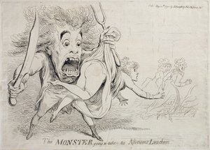 A szörny elviszi a délutáni ebédjét, Hannah Humphrey adta ki 1790-ben