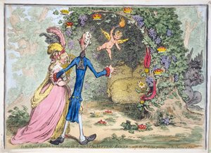 The Nuptial Bower, pub. Hannah Humphrey, 1797. február 13. (kézi színes metszet)