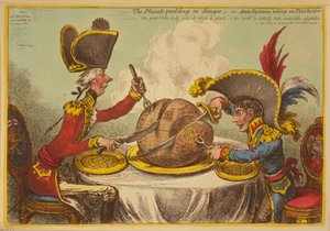 Veszélyben a szilvapuding vagy az állami epikúrák a Petit Souper-ben alkotó: James Gillray