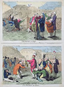 The Prince at Grass és The Prince in Clover, kiadó: S.W. Fores 1787-ben (kézzel színezett rézkarc) alkotó: James Gillray