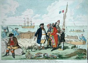 Az ellátások jelenlegi magas árának valódi oka, Hannah Humphrey 1795-ben (kézzel színezett rézkarc) alkotó: James Gillray