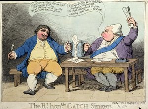 The Right Honourable Catch Singers, kiadta William Humphrey 1783-ban (kézi színezett metszet) alkotó: James Gillray