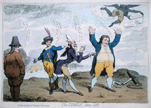 The Times, Anno 1783, kiadó: William Humphrey (kézzel színezett rézkarc) alkotó: James Gillray