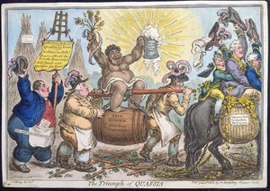 The Triumph of Quassia, kiadta Hannah Humphrey 1806-ban (kézi színezett metszet)