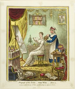 A paróka, második lemez a Progress of the Toilet című kötetből alkotó: James Gillray