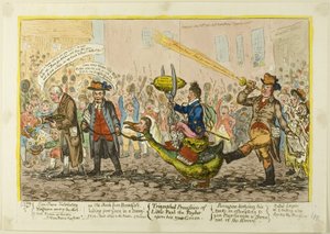 Kis-Paul-The Taylor diadalmenete az új libáján alkotó: James Gillray