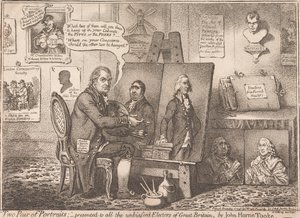 „Két pár portré”, Nagy-Britannia valamennyi elfogulatlan választójának bemutatva alkotó: James Gillray