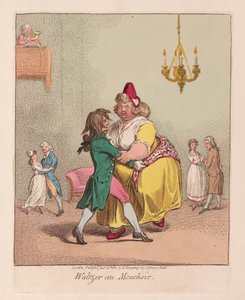 Waltzer au Mouchoir, pub. 1800 (kézzel színezett gravírozás)