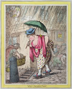 Wet Under Foot, Hannah Humphrey adta ki 1812-ben (kézzel színezett rézkarc)