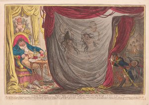 __ ci devant Occupations, avagy Madam Talian és Josephine császárné meztelenül táncoltak Barrass előtt 1797 telén – tény!, kocsma. 1805 (kézzel színezett metszet)