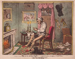 ?.Ez egy sajnálatos látvány! Kocsma. 1786 (kézzel színezett metszet)