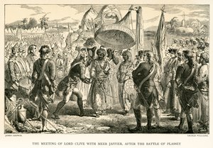 Lord Clive találkozása Meer Jaffierrel a Plassey-i csata után (metszet) alkotó: James Godwin