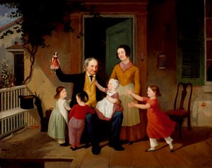 Nagyapa látogatása, 1850 körül alkotó: James Goodwin Clonney