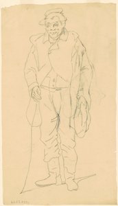 Afroamerikai figura, 1840-1850 körül (grafit) alkotó: James Goodwin Clonney